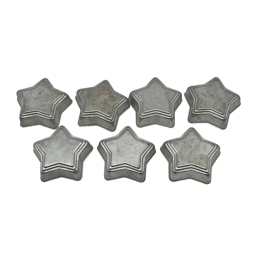 Set of 7 Star Shaped Metal Cake Cookie Jello Baking Molds 3